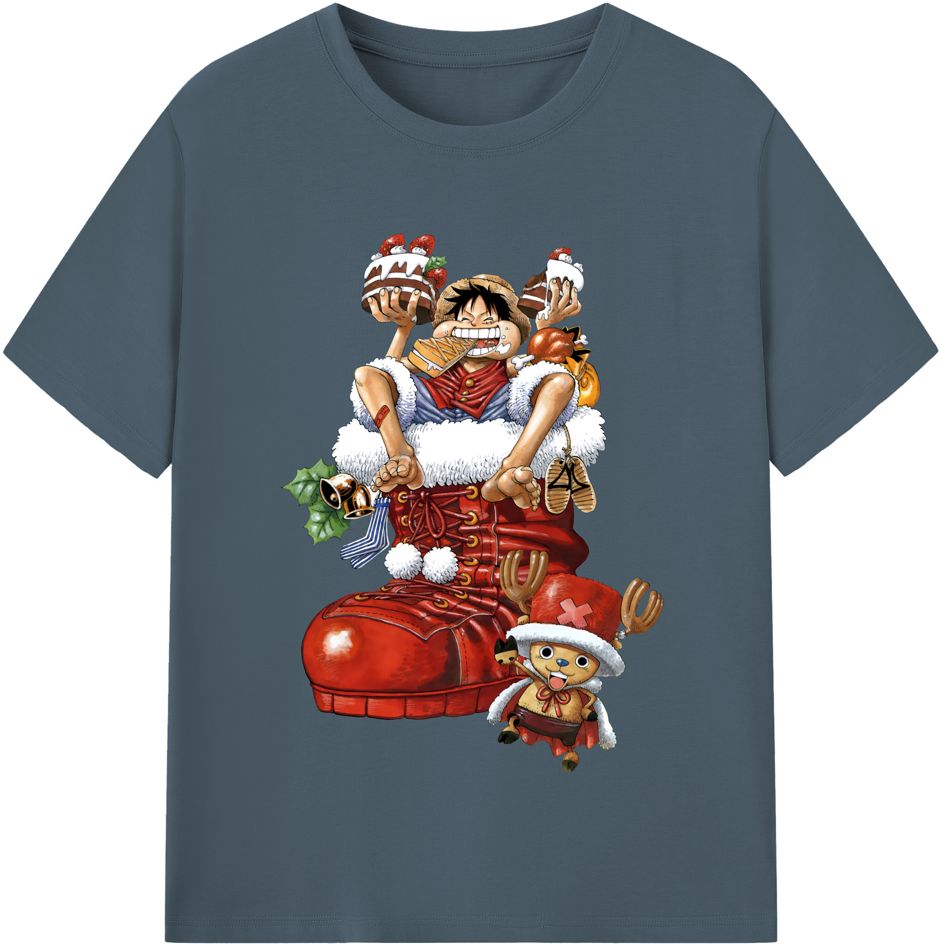 ワンピース モンキー・D・ルフィ ONE PIECE Monkey D. Luffy 綿100％半袖Tシャツ（フロントプリント）